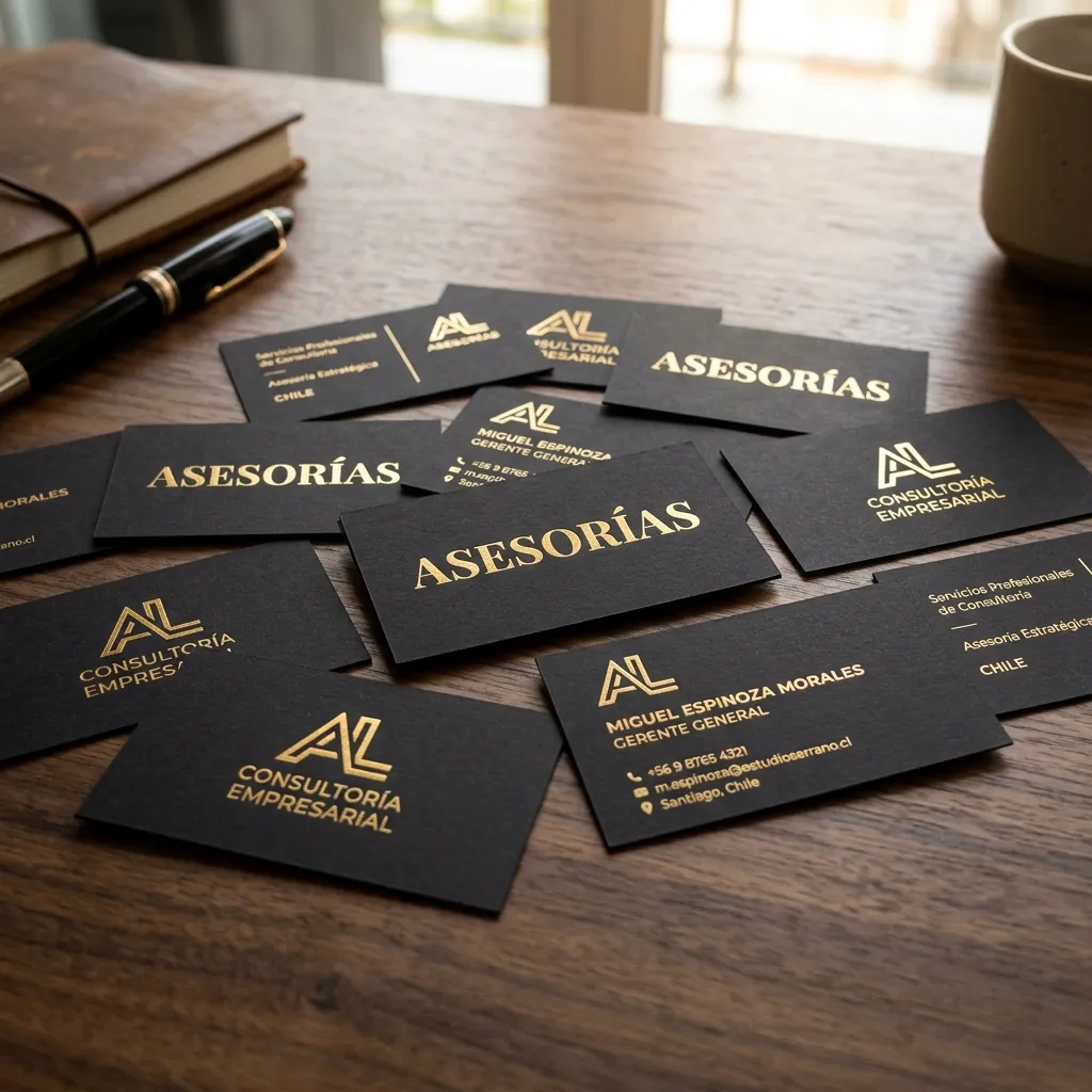 Tarjetas de presentación impresas en Las Condes con acabado premium — Imprenta Salvador Dali