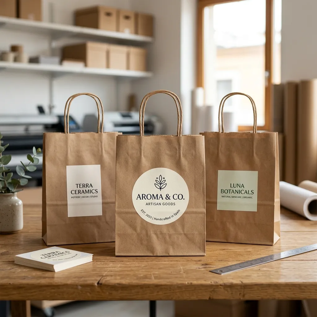Etiquetas para bolsas y packaging impresas en Santiago — Imprenta Salvador Dali